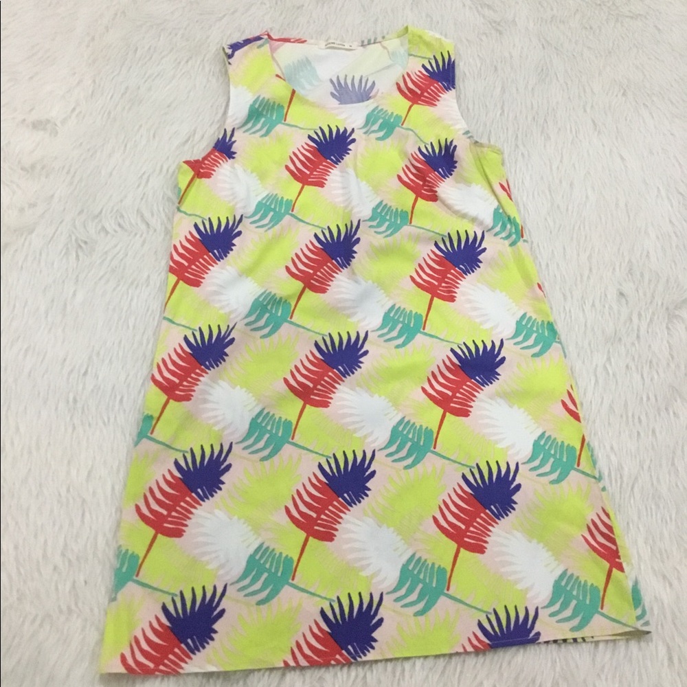 Marine Layer verdure tropical leaf print summer beach dress